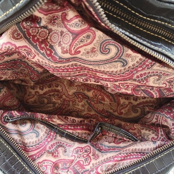 MAXXIMUM Brown Mock Croc Leather Satchel Bag - Picture 6 of 9